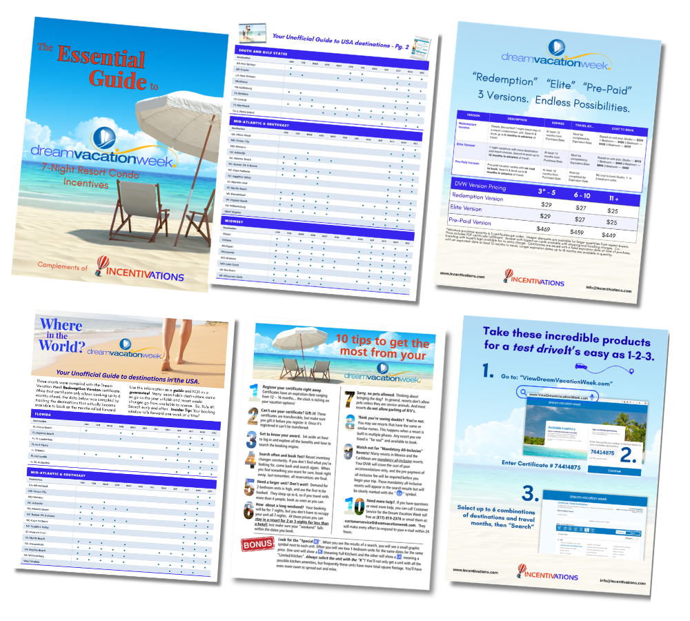 dream vacation week essential guide 8 page fan